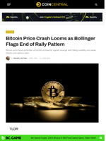 Bitcoin Price Crash Looms as Bollinger Flags End of Rally Pattern - CoinCentral