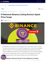 Pi Network Binance Listing Rumors Spark Price Surge