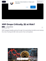 XRP Drops Critically, $2 at Risk? - U.Today
