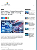 Polymarket: Trump Deportation Bet Sees 58% Odds Favoring 750,000+ by 2025 - CryptoCoin.News
