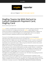 DogPay Teams Up With DeCard to Launch Stablecoin Payment Card, DogPay Card