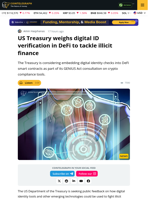 US Treasury Considers Digital ID in DeFi to Curb Illicit Finance