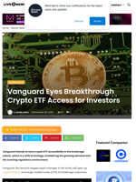 Vanguard Eyes Breakthrough Crypto ETF Access for Investors | Live Bitcoin News