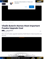 Vitalik Buterin Names Most Important Fusaka Upgrade Goal - U.Today