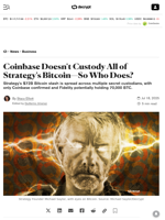 Coinbase Doesn't Custody All of Strategy's Bitcoin—So Who Does? - Decrypt