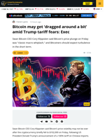 Bitcoiners Should Brace For More Volatility Amid Trump Tariffs