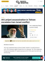 Ali Larijani assassination in Tehran escalates Iran-Israel conflict