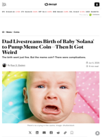 Dad Livestreams Birth of Baby 'Solana' to Pump Meme Coin—Then It Got Weird - Decrypt