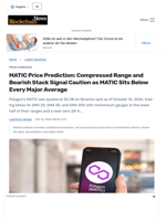 MATIC Price Prediction: Compressed Range and Bearish Stack Signal Caution as MATIC Sits Below Every Major Average - Blockchain.News