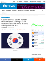 Crypto Shock: South Korean Police Report Losing $1.5M Worth Of Bitcoin Held in Cold Storage Since 2021 ⋆ ZyCrypto