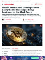 Bitcoin Wars: Knots Developer Luke Dashjr Leaked Messages Bring Controversy, Hardfork Fears - Coinspeaker