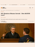 SEC dismisses Binance lawsuit - How did BNB react?  - AMBCrypto