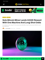 Solo Bitcoin Miner Lands $222K Reward With One Machine And Long-Shot Odds
