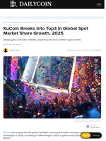 KuCoin Breaks Into Top3 in Global Spot Market Share Growth, 2025 - DailyCoin