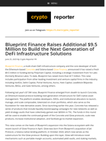 Blueprint Finance Raises Additional $9.5 Million to Build the Next Generation of DeFi Infrastructure Solutions