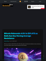 Bitcoin Rebounds 4.5% to $91,473 as Bulls Eye Key Moving Average Resistance - Blockchain.News