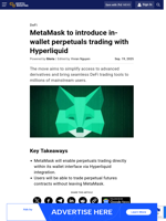 MetaMask to introduce in-wallet perpetuals trading with Hyperliquid