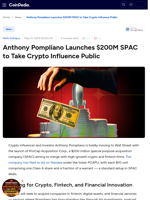 Anthony Pompliano Launches $200M SPAC to Take Crypto Influence Public