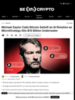 Michael Saylor Calls Bitcoin Selloff an AI Rotation as MicroStrategy Sits $10 Billion Underwater