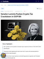 Senator Lummis Pushes Crypto Tax Crackdown in GOP Bill