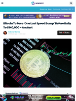 Bitcoin To Face ‘One Last Speed Bump’ Before Rally To $140,000
