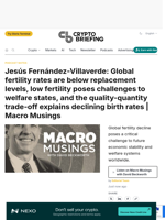 Jesús Fernández-Villaverde: Global fertility rates are below replacement levels, low fertility poses challenges to welfare states, and the quality-quantity trade-off explains declining birth rates | Macro Musings