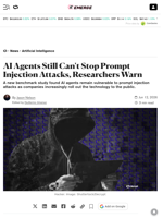 AI Agents Still Can't Stop Prompt Injection Attacks, Researchers Warn - Decrypt