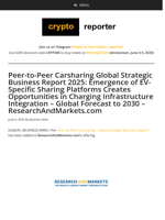Peer-to-Peer Carsharing Global Strategic Business Report 2025: Emergence of EV-Specific Sharing Platforms Creates Opportunities in Charging Infrastructure Integration - Global Forecast to 2030 - ResearchAndMarkets.com