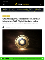 Chainlink (LINK) Price: Rises As Dinari Integrates S&P Digital Markets Index - CoinCentral