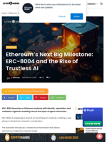ERC-8004 Brings Trustless AI to Ethereum Mainnet