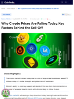 Why Crypto Prices Are Falling Today: Key Factors Behind the Sell-Off