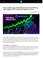 How Traders Can Start Blockchain Cloud Mining with Ripple (XRP) and Earn Stable Income - Visionary Financial