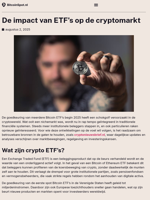 De impact van ETF’s op de cryptomarkt