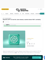 OpenAI's GPT-5.5 set for June release, market shows 100% certainty