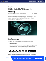 BitGo lists HYPE token for trading