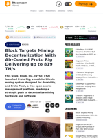 Block Targets Mining Decentralization With Air-Cooled Proto Rig Delivering up to 819 TH/s – Mining Bitcoin News