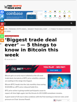 'Biggest trade deal ever' — 5 things to know in Bitcoin this week - The Crypto News Wire