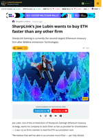SharpLink Gaming Wants To Win ETH Treasury Race