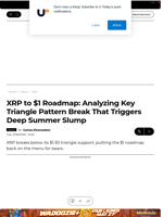 XRP to $1 Roadmap: Analyzing Key Triangle Pattern Break That Triggers Deep Summer Slump - U.Today