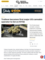 Trulieve becomes first major US cannabis operator to list on NYSE