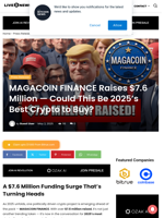 MAGACOIN FINANCE Raises $7.6 Million — Could This Be 2025’s Best Crypto to Buy? | Live Bitcoin News