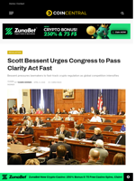 Scott Bessent Urges Congress to Pass Clarity Act Fast 