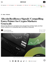 Altcoin Resilience Signals 'Compelling Entry Points' for Crypto Markets: Grayscale - Decrypt