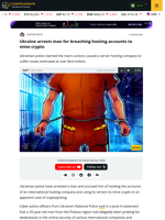 Ukraine arrests alleged cryptojacker for breaching 5K accounts