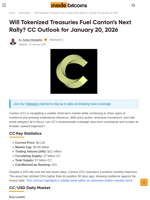 Will Tokenized Treasuries Fuel Canton’s Next Rally? InsideBitcoins