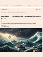 Ethereum - 3 signs suggest ETH prices could dive to $3.2K - AMBCrypto