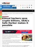 Ethical hackers save crypto billions, SEAL’s Safe Harbor makes it possible - The Crypto News Wire