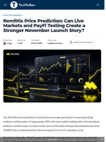 Remittix Price Prediction: Can Live Markets and PayFi Testing Create a Stronger November Launch Story? - TechBullion