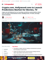 Crypto.com, Hollywood.com to Launch Predictions Market for Movies, TV - Coinspeaker