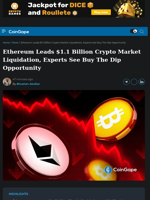 Ethereum Leads $1.1 Billion Crypto Market Liquidation, Experts See Buy The Dip Opportunity